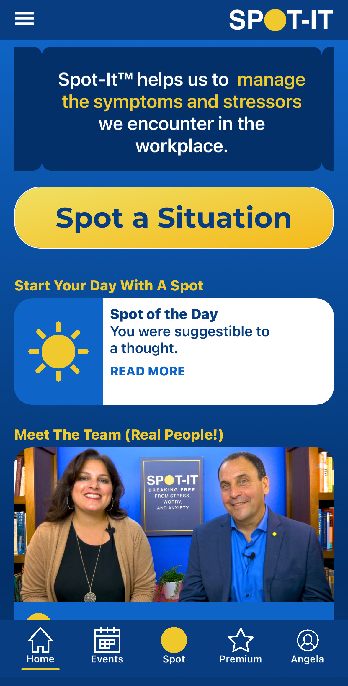Spot-It app homepage
